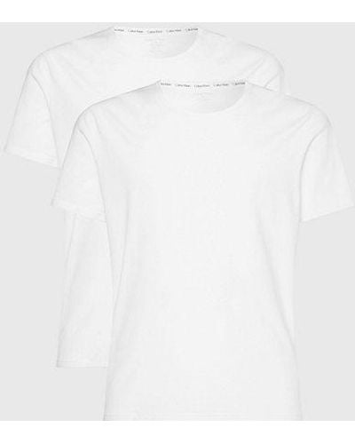 Calvin Klein 2 Pack Lounge T-shirts - Modern Cotton - - White - Men - M - Wit