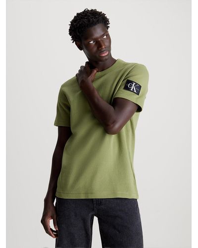 Calvin Klein Waffle Cotton Badge T-shirt - Green