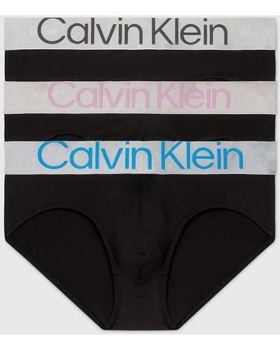 Calvin Klein 3 Pack Briefs - Steel Micro - Black
