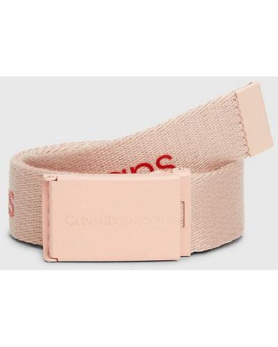 Calvin Klein Cinturón infantil de lona con logo - Rosa