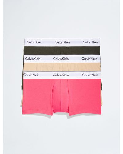 Calvin Klein Modern Cotton Stretch 3-pack Low Rise Trunk - Pink