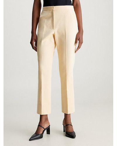 Calvin Klein Slim Gabardine Enkelbroek - Naturel