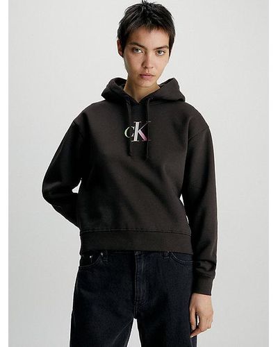 Calvin Klein Oversized Hoodie Met Logo Met Kleurverloop - Zwart