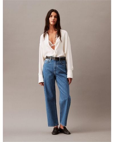 Calvin Klein Barrel Fit Jeans - White