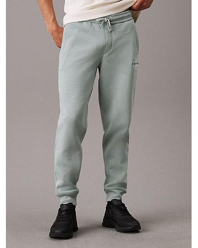 Calvin Klein Monogramm-Jogginghose aus Fleece - Grau