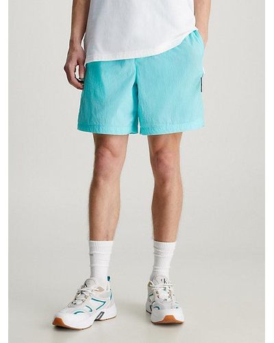 Calvin Klein Lässige Shorts aus Nylon im Knitter-Look - Blau