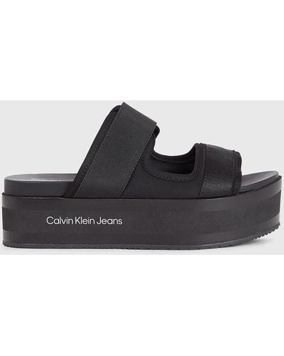 Calvin Klein Sandales compensées à plateforme recyclées - Noir