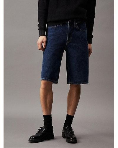 Calvin Klein 90's Loose Denim Shorts - Azul