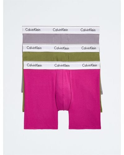 Calvin Klein Modern Cotton Stretch 3 Pack Boxer Brief - Pink