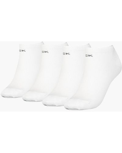 Calvin Klein Lot de 4 paires de chaussettes de cheville - Blanc