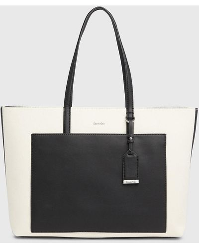 Calvin Klein Large Canvas Tote Bag - Black