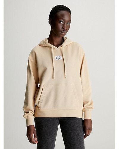 Calvin Klein Sudadera oversized con capucha de felpa de algodón - Neutro