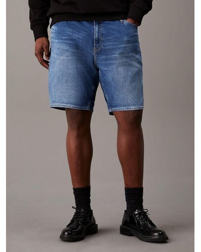 Calvin Klein Plus Size Denim Shorts - Blue