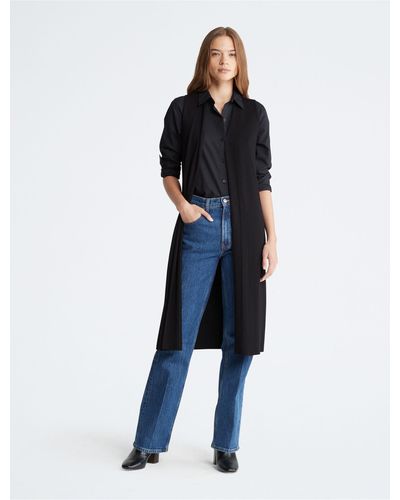 Calvin Klein Sleeveless Duster Cardigan - Blue