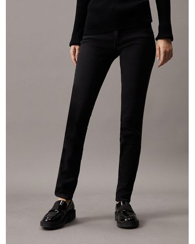 Calvin Klein Mid Rise Skinny Jeans - Black
