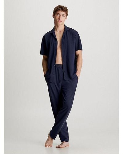 Calvin Klein Pyjama Met Broek - Ck Black - Blauw