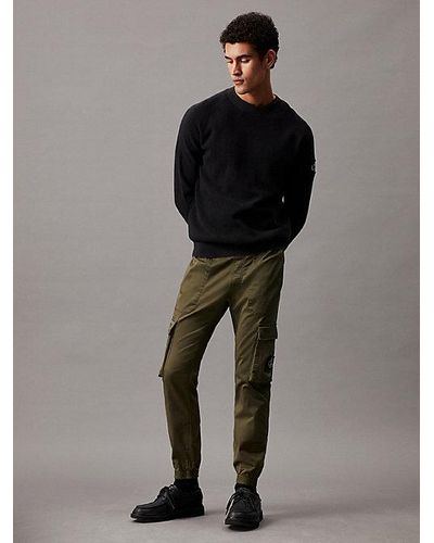 Calvin Klein Pantalones cargo skinny lavados - Verde