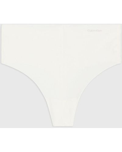 Calvin Klein High Waisted Thong - Invisibles - White