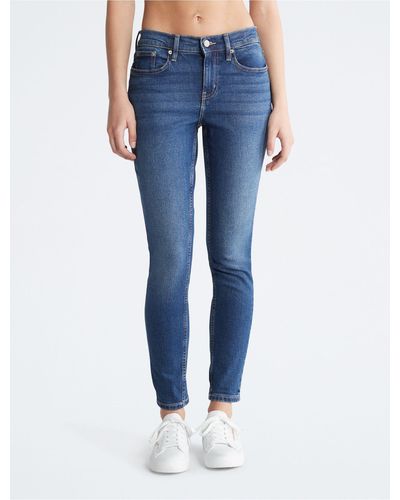 Calvin Klein mid rise skinny jeans in white