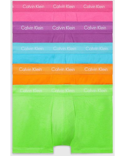 Calvin Klein Lot de 5 boxers taille basse - Pride - Vert