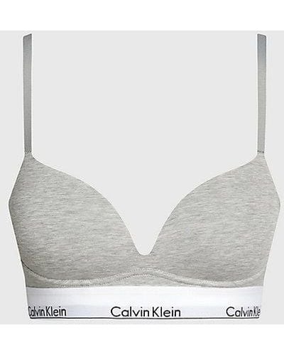 Calvin Klein Push-up Plunge Bh - Modern Cotton - Grijs