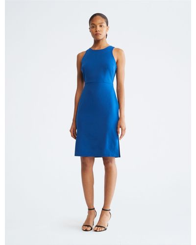 Calvin Klein Halter Sheath Dress - Blue