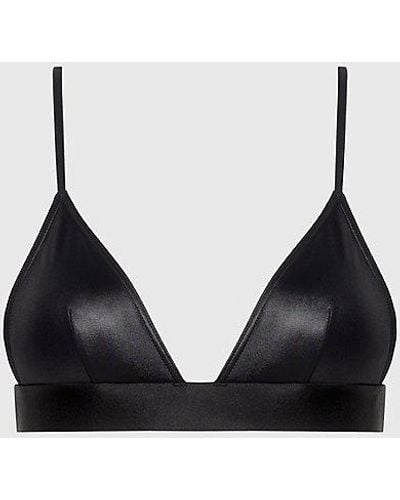 Calvin Klein Parte de arriba de bikini de triángulo - CK Refined - Negro