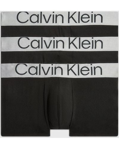 Calvin Klein 3 Pack Low Rise Trunks - Steel Micro - - Black - Men - XS - Noir