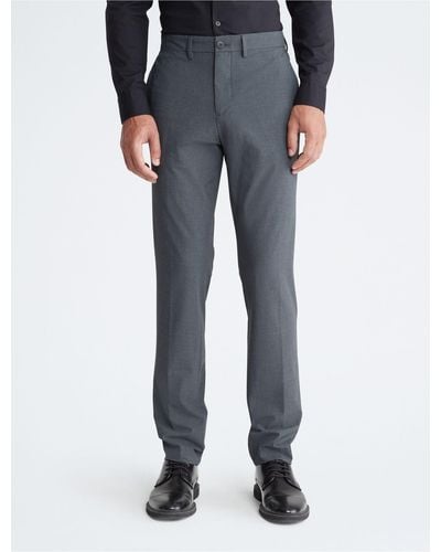 Calvin Klein Slim Stretch Viscose Blend Pants - Gray