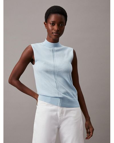 Calvin Klein Pull slim sans manches - Multicolore
