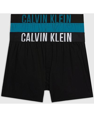 Calvin Klein 2 Pack Slim Fit Boxers - Intense Power - Black