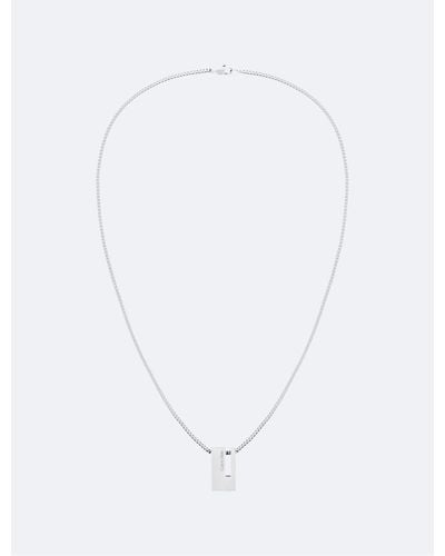 Calvin Klein Open Pendant Chain Necklace - White