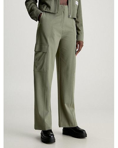 Calvin Klein Pantalones de trabajo de punto milano - Verde
