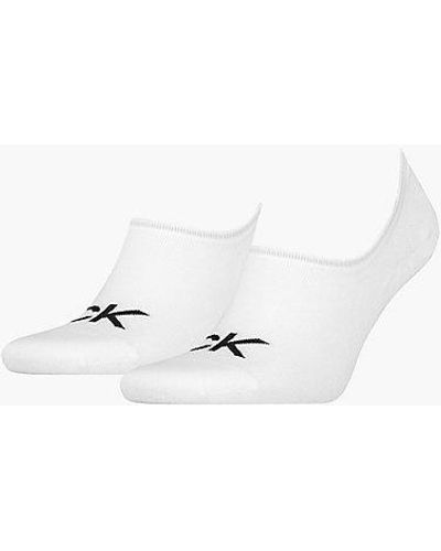 Calvin Klein 2-pack Footies Met Logo - Wit