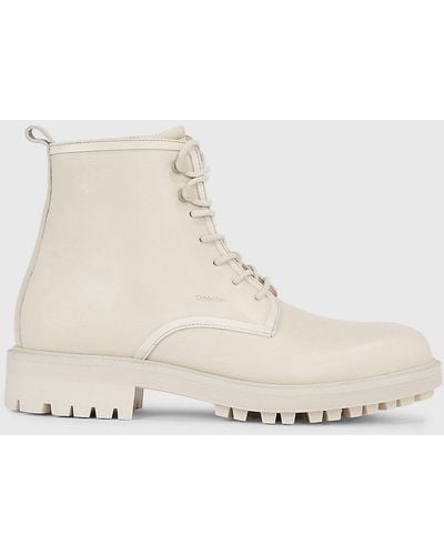 Calvin Klein Leather Boots - Natural
