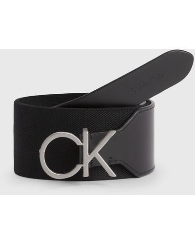 Calvin Klein Leather Logo Waist Belt - Black
