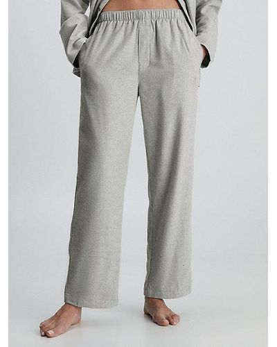 Calvin Klein Pantalón de pijama de franela - Gris