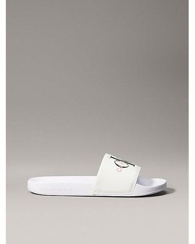 Calvin Klein Slippers aus Canvas - Pride - Mettallic