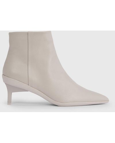 Calvin Klein Leather Ankle Boots - White