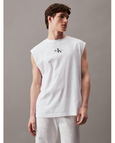 Calvin Klein Débardeur avec monogramme - Blanc