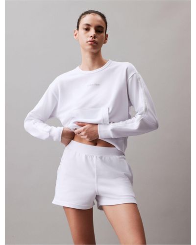 Calvin Klein Logo Tape Knit Shorts - White