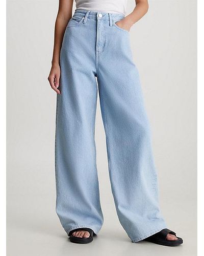 Calvin Klein High Rise Wide Leg Jeans - Blauw