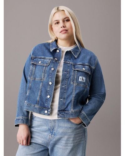 Calvin Klein Veste en jean grande taille 90's - Bleu