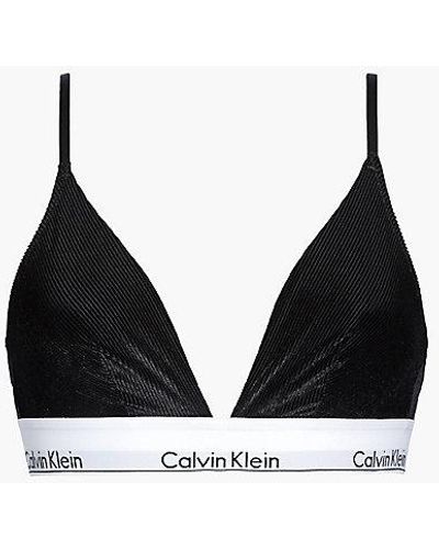Calvin Klein Sujetador de triángulo de terciopelo - Modern Cotton - Negro
