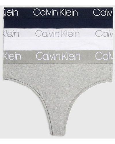 Calvin Klein 3er-Pack High-Waist-Strings - Body - Blau