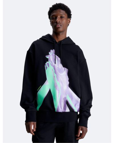 Calvin Klein Hyper Real Graphic Hoodie - Blue