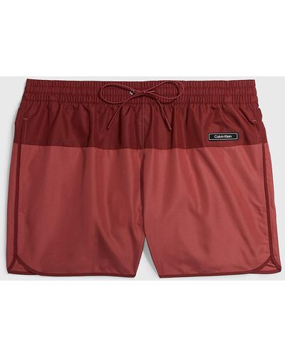 Calvin Klein Short Runner Swim Shorts - Core Solids - Red