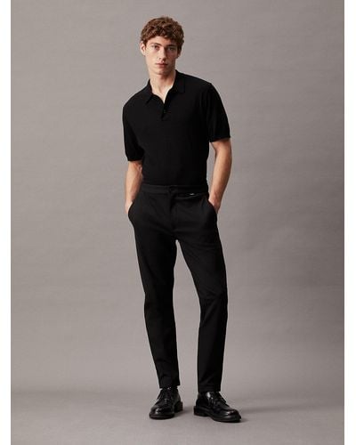Calvin Klein Tapered Knit Trousers - Black
