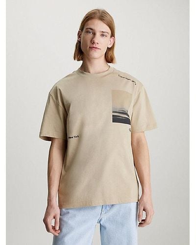 Calvin Klein T-shirt Met Fotoprint - Naturel