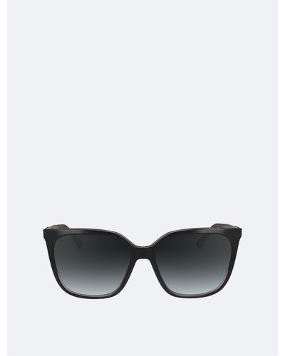Calvin Klein Acetate Modified Rectangle Gradient Sunglasses - Gray